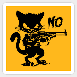 Black cat says no Sticker